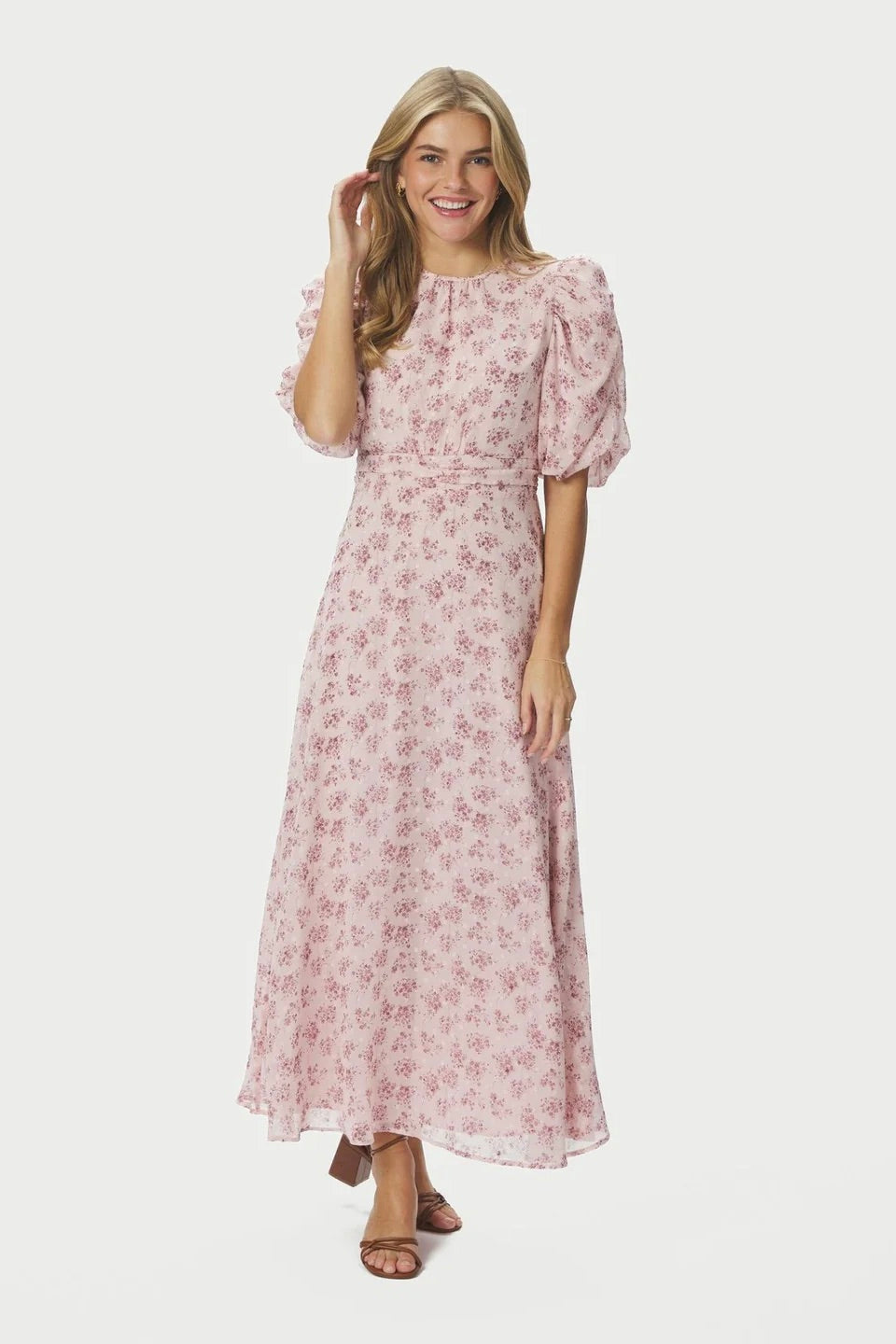 Kikka Chiffon Flower Dress Rose