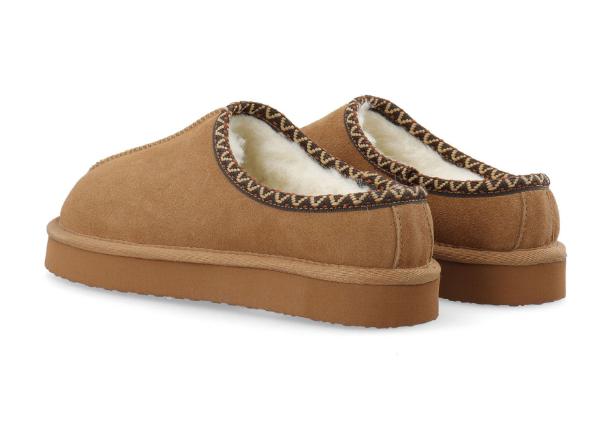 Biasnow Flatform Binded Slip In Shoe Suede Cognac
