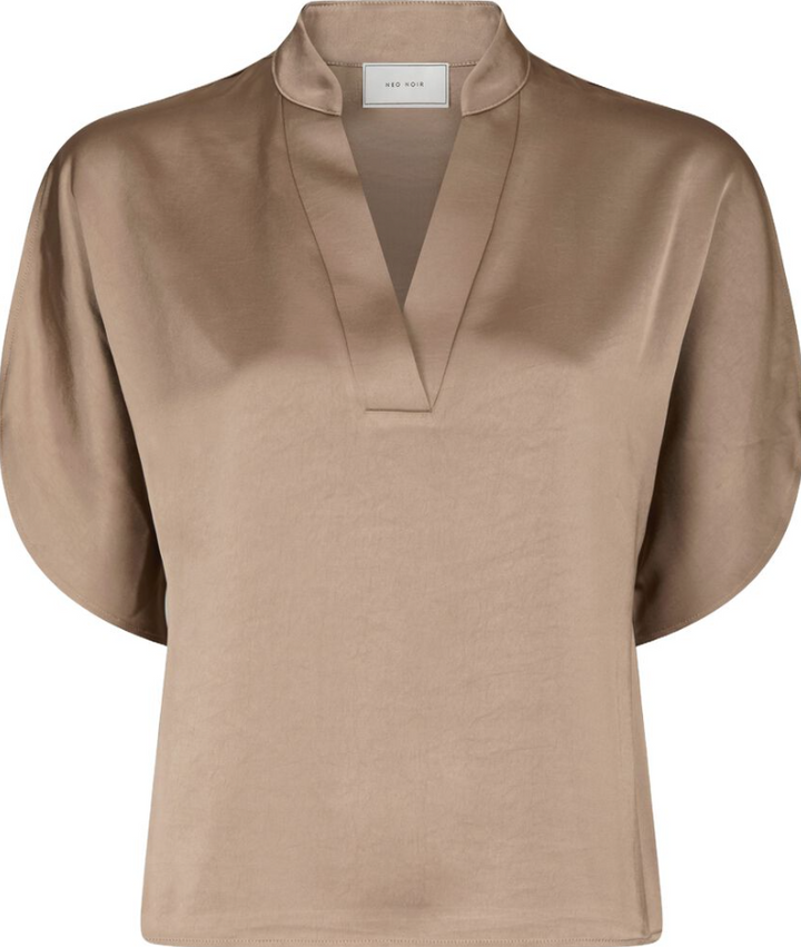 Anelle Heavy Sateen Blouse Dark Taupe