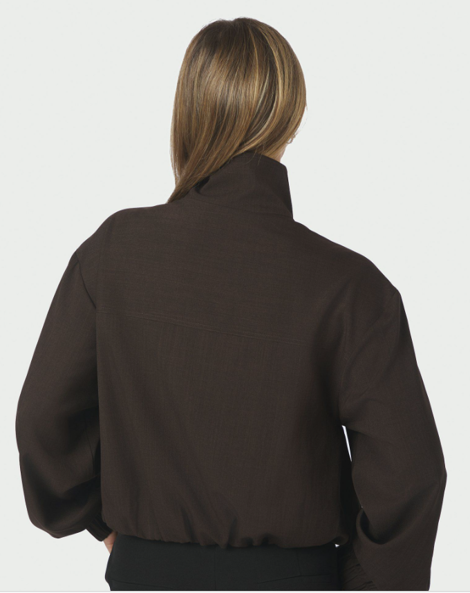 Felicity Zip Blouse Dark Brown