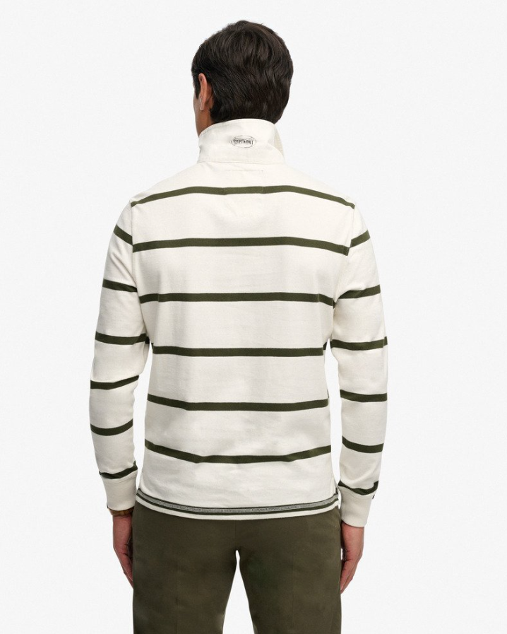Vintage Athletic Stripe Rugby White Stripe