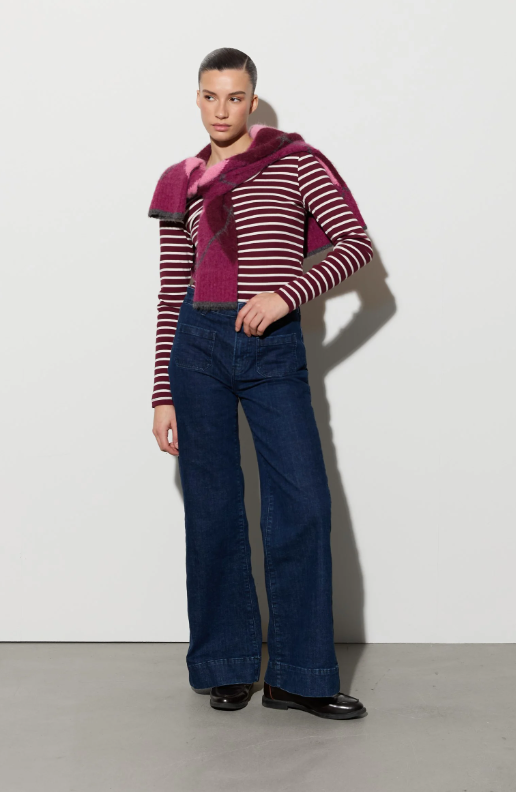 Sinda Stripet Topp Maroon Bann