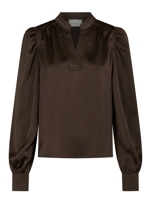 Rosslyn Heavy Sateen Blouse Dark Brown