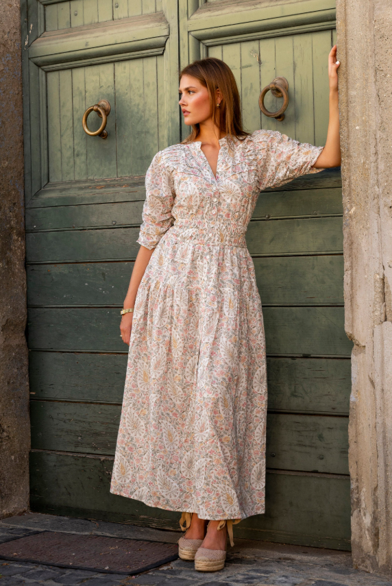 Fabienne Dress Pink Garden