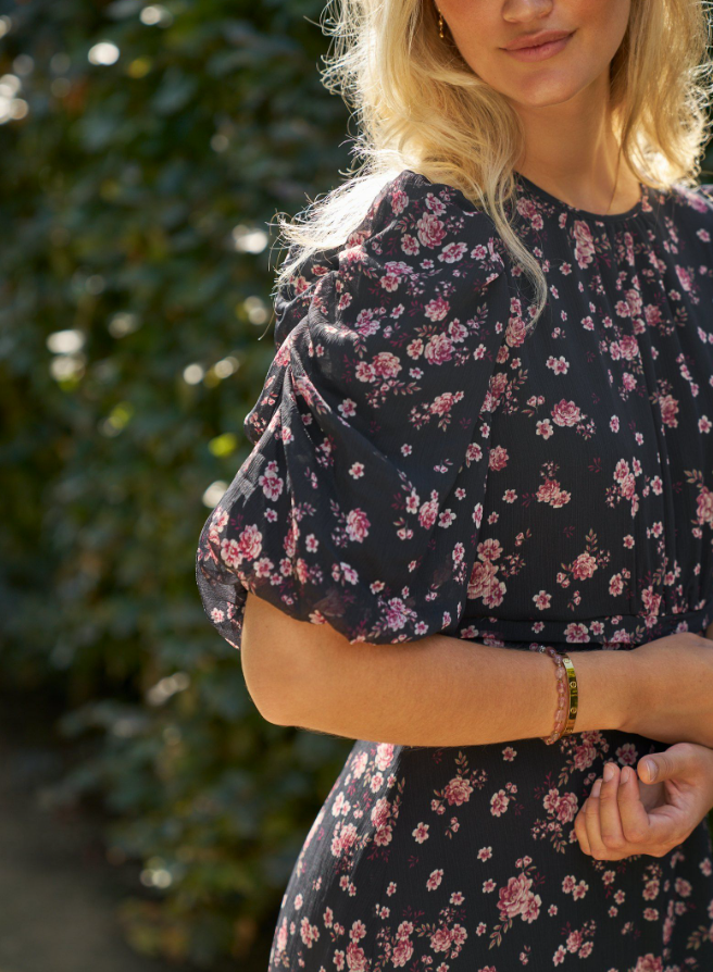 Kikka Mini Flower Dress Black