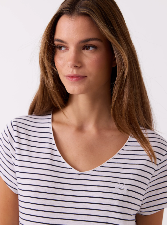 Agnais Stripe T-Skjorte Sky Captain