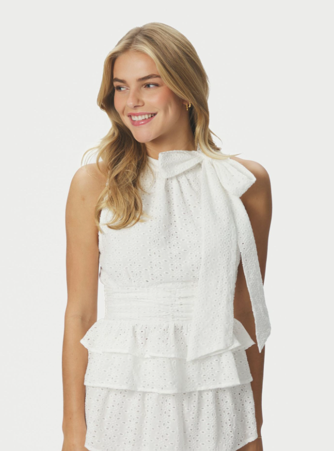 Ansol Emb Top Off White