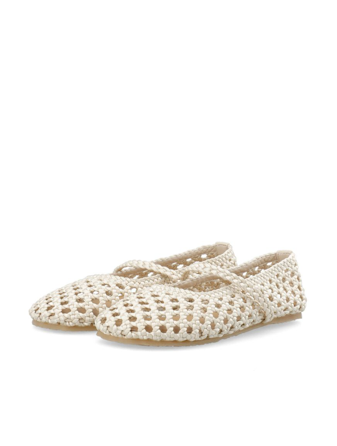 Biastella Mary Jane Crochet Satin Offwhite