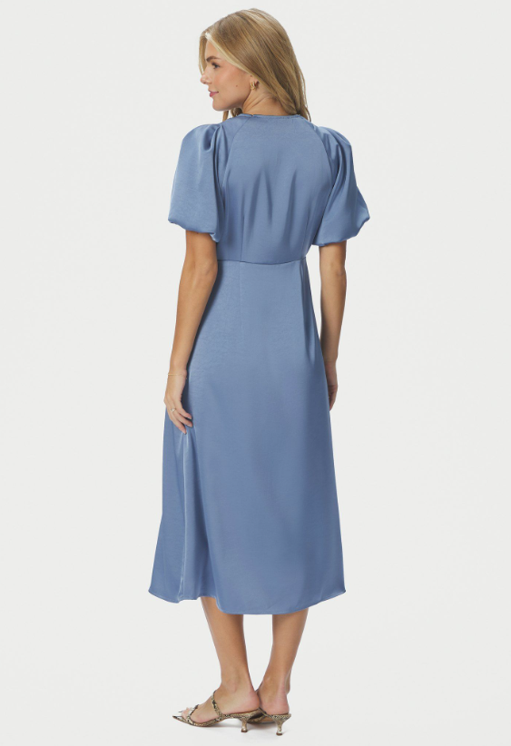 Illiana Heavy Sateen Dress Smoke Blue