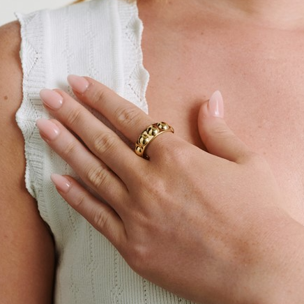 Reah - Bubble Structure Ring Stainless Steel