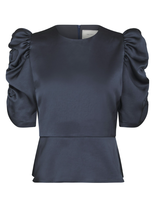 Benua Heavy Sateen Blouse Midnight Blue
