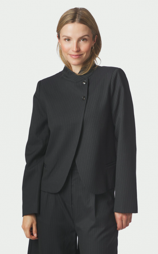 Tiria Slim Pinstripe Blazer Dark Navy