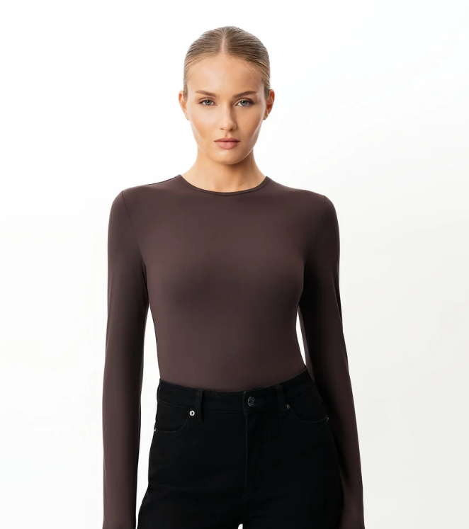 Soft Long-Sleeve T-Shirt Dark Brown