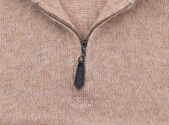 Nohr Gabriella Wool Mohair Zip Neck Beige