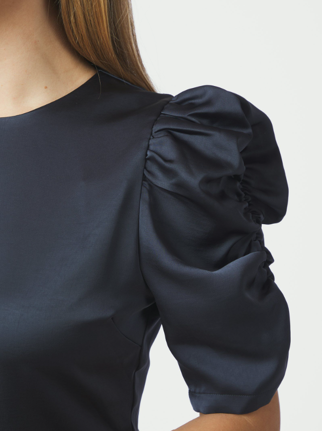 Benua Heavy Sateen Blouse Midnight Blue