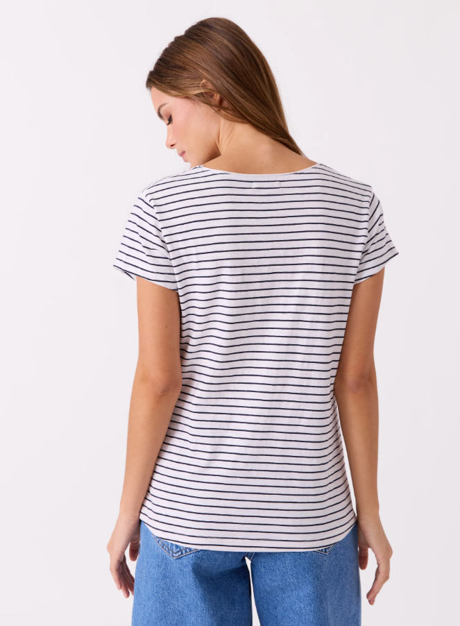 Agnais Stripe T-Skjorte Sky Captain