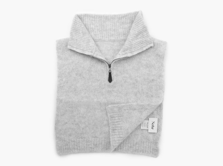 Nohr Gabriella Wool Mohair Zip Neck Greige