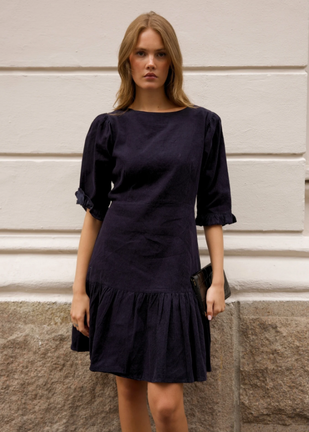 Rita Dress Midnight Corduroy
