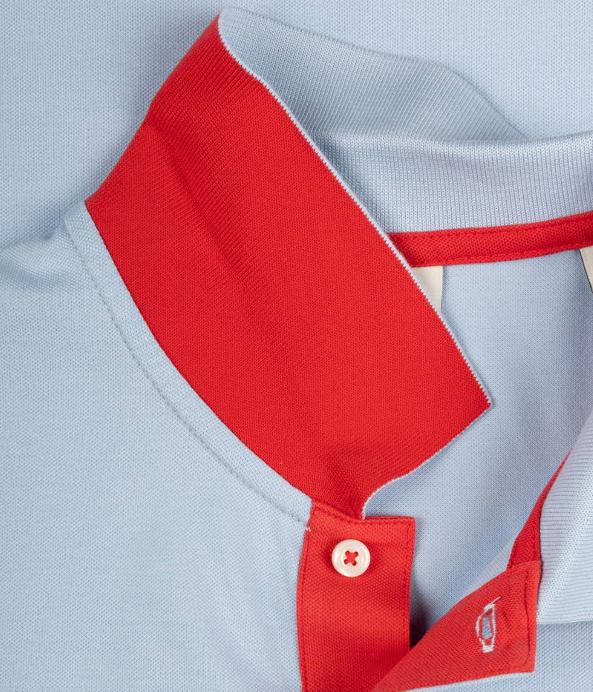 Reg Contrast Pique SS Polo Fresh Blue