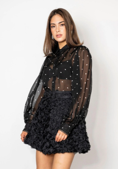 Anaya Blouse Black Pearl