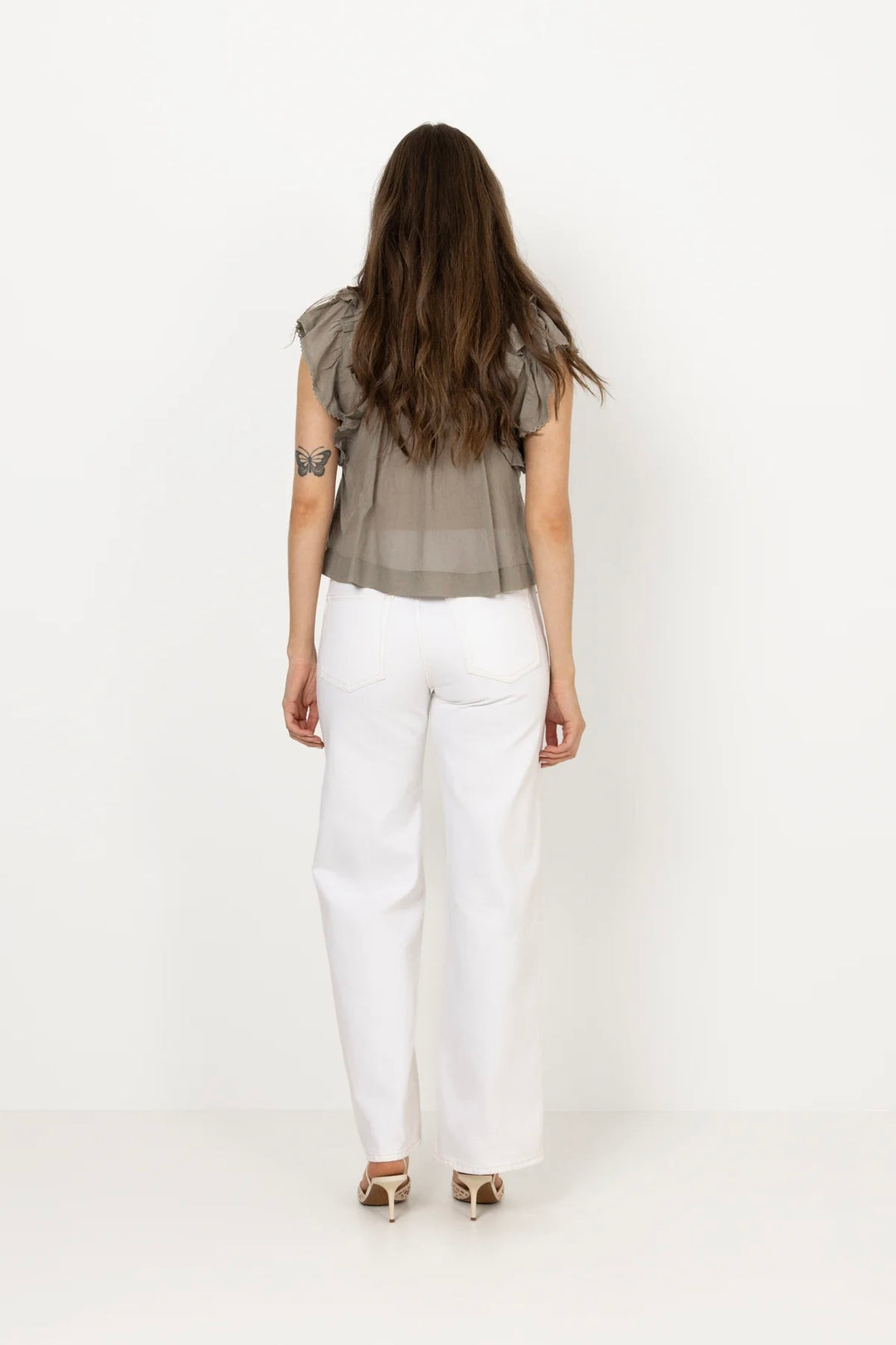 Jayla S Voile Top Smoke Green