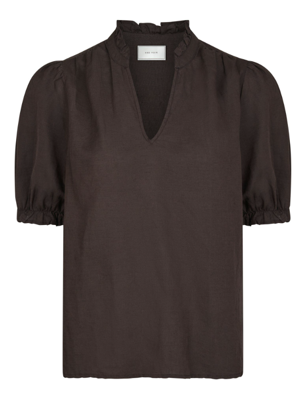 Odesa Linen Blouse Dark Brown
