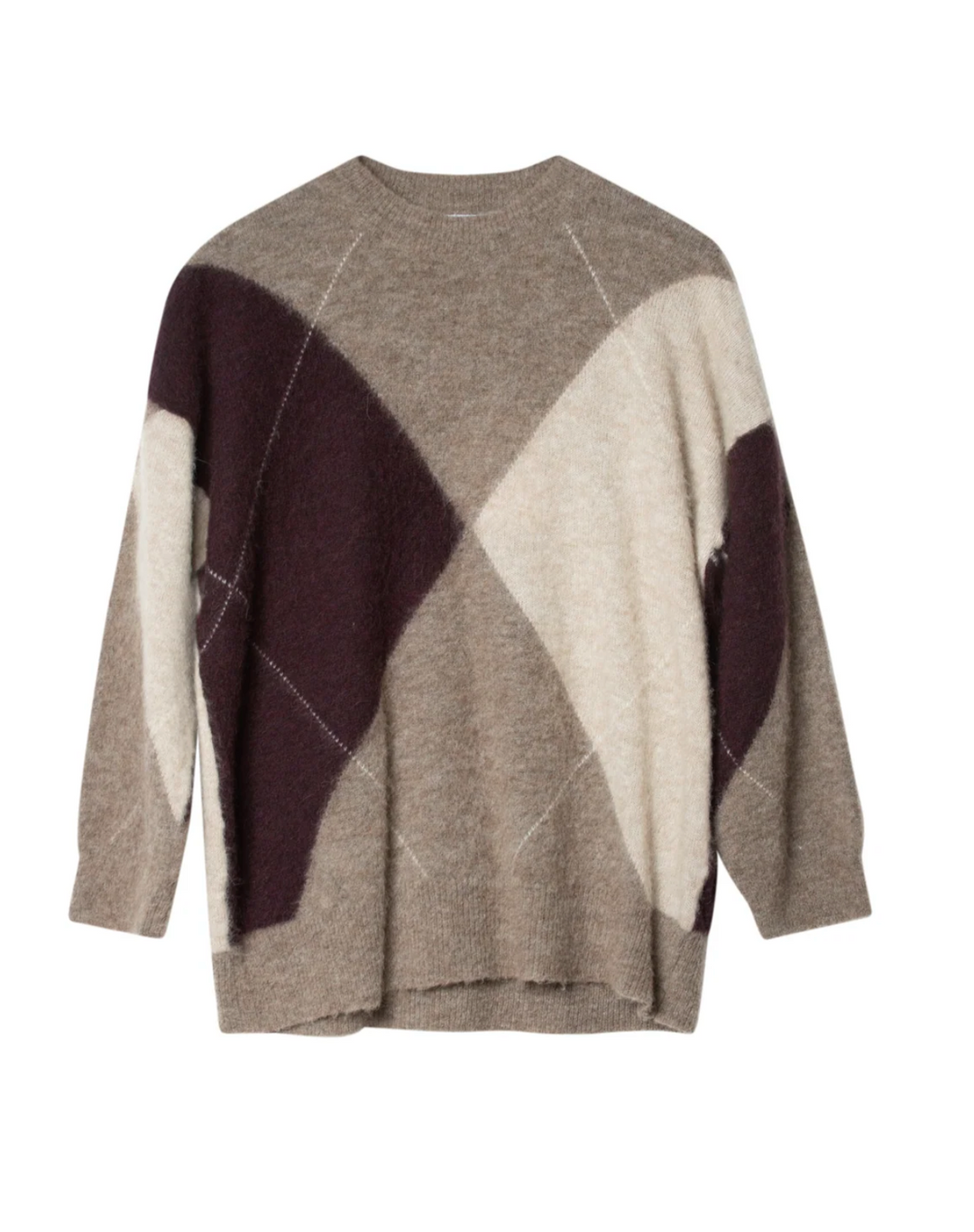 Kayne Argyle Sweater Brown Melange