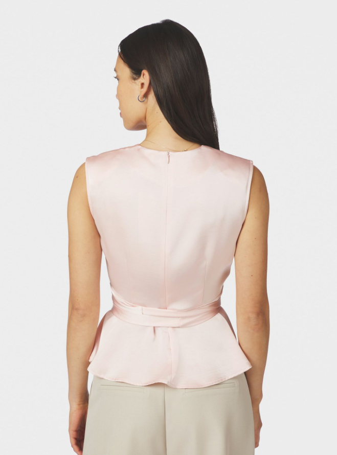 Risetta Heavy Sateen Top Light Pink