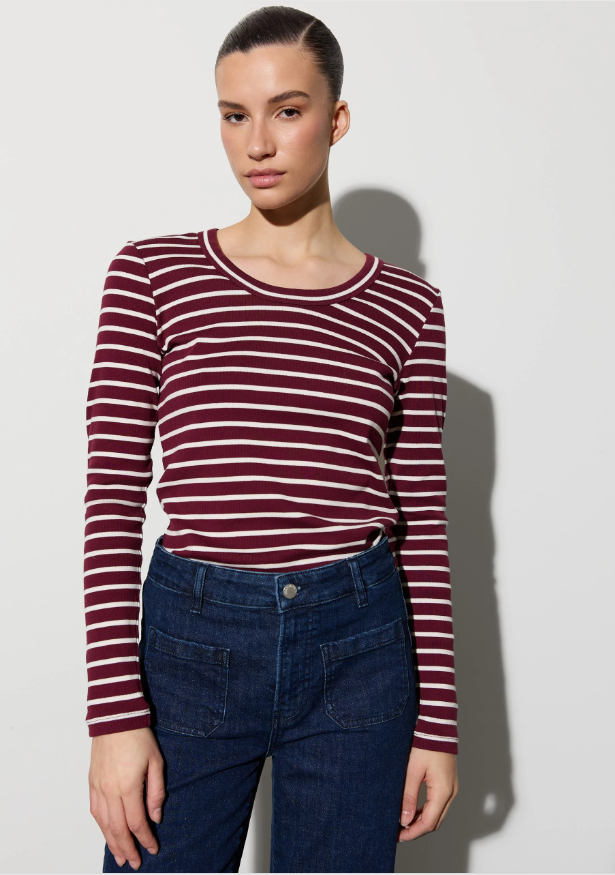 Sinda Stripet Topp Maroon Bann