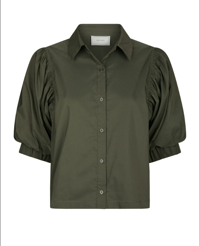 Etta Poplin Shirt Army
