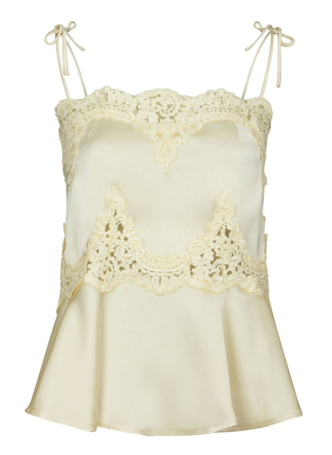 Kaela Heavy Lace Top Light Yellow