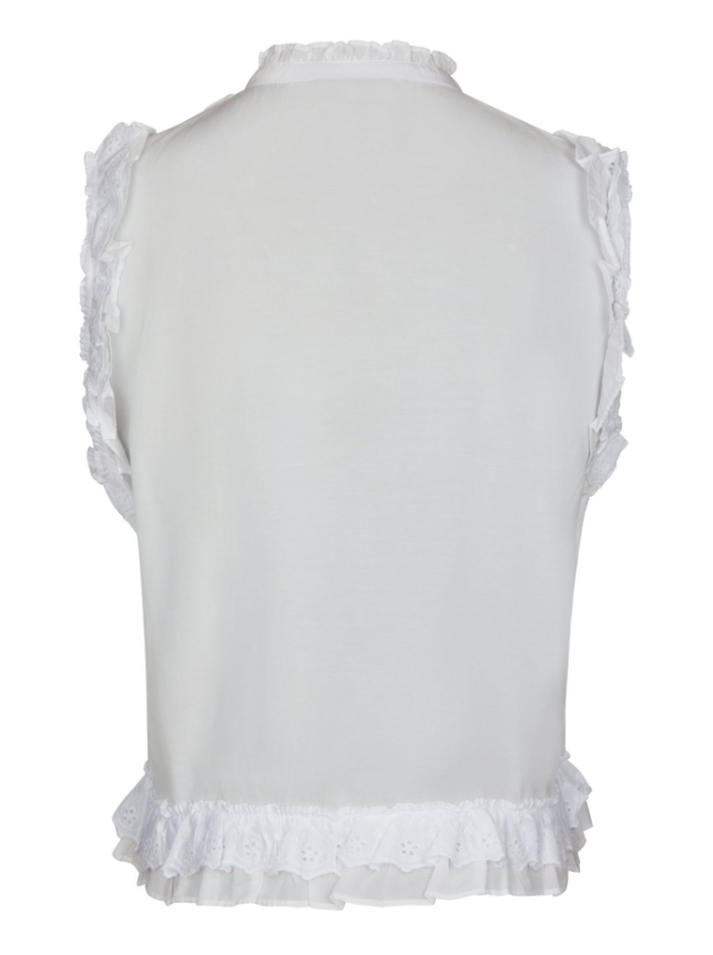 Celia Ruffle Top White