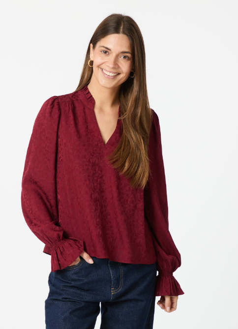 Amara Jacquard Dot Blouse