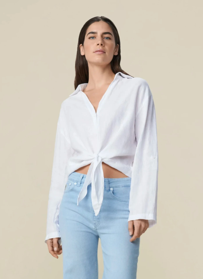 Pia Linen Shirt White