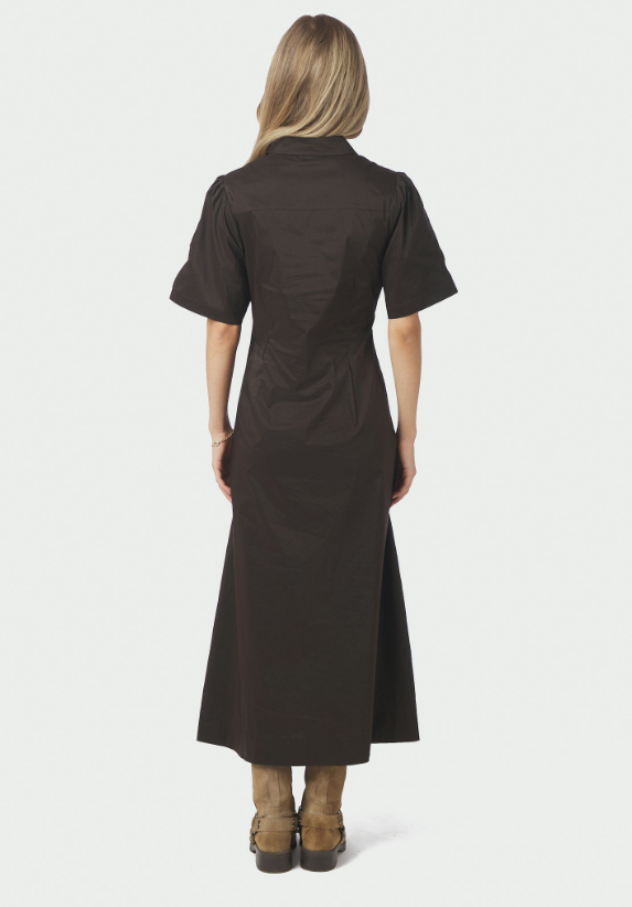 Baia Poplin Dress  Chocolate Brown
