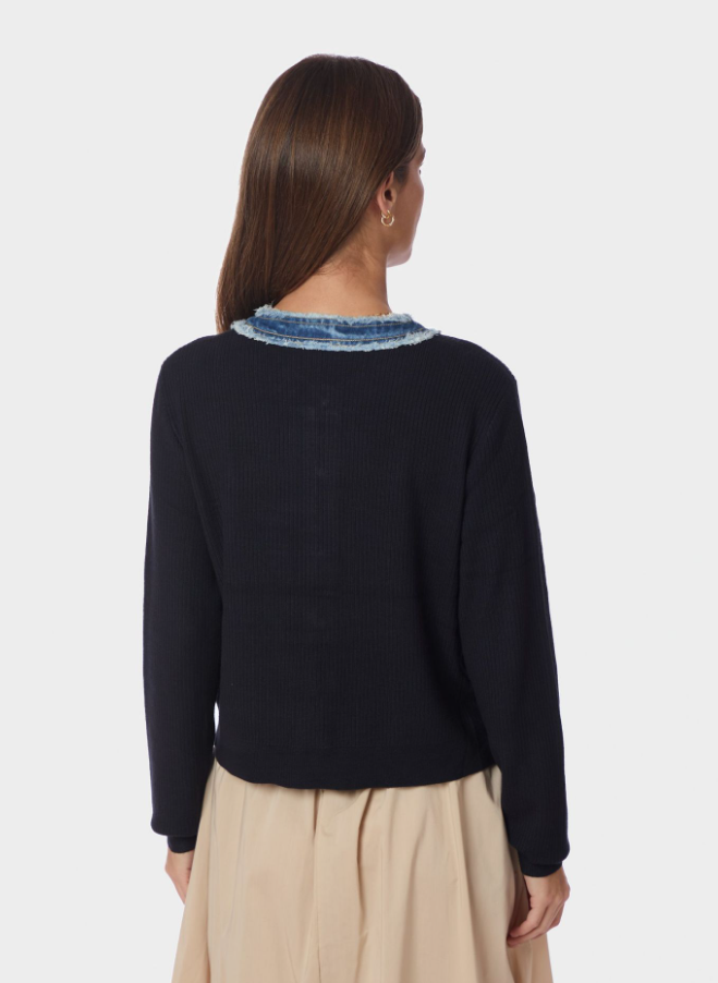 Zelma Knit Denim Cardigan
