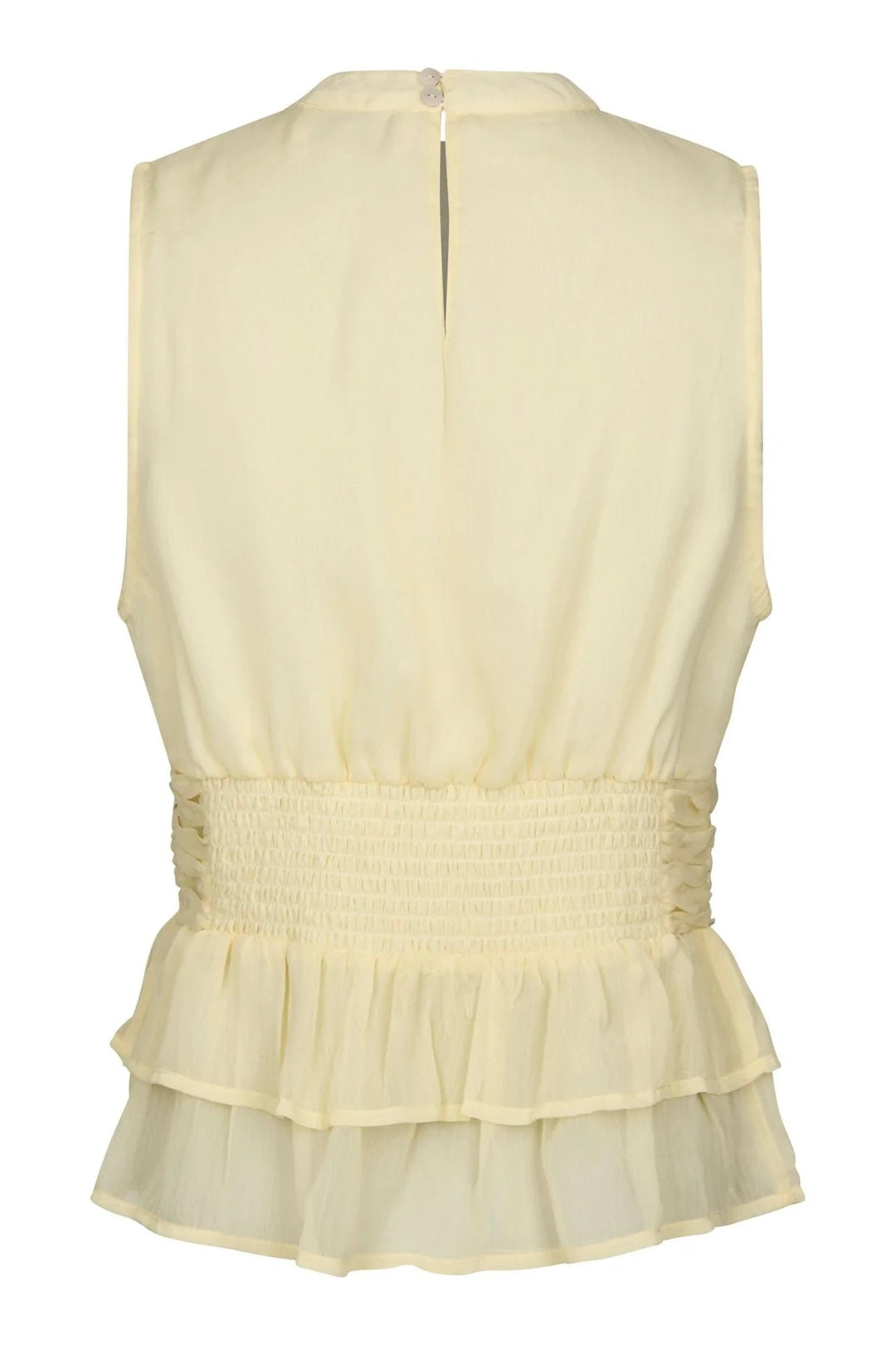 Ansol Solid Chiffon Top Light Yellow