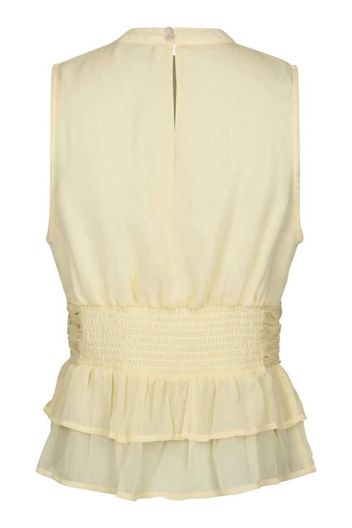 Ansol Solid Chiffon Top Light Yellow