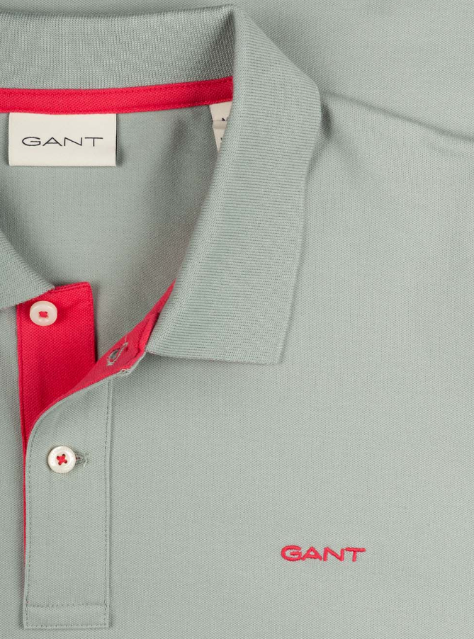 Reg Contrast Pique SS Polo Ceramic Grey
