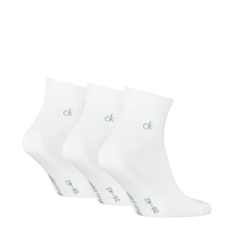 Ck Man 3pk Quarter Sock White