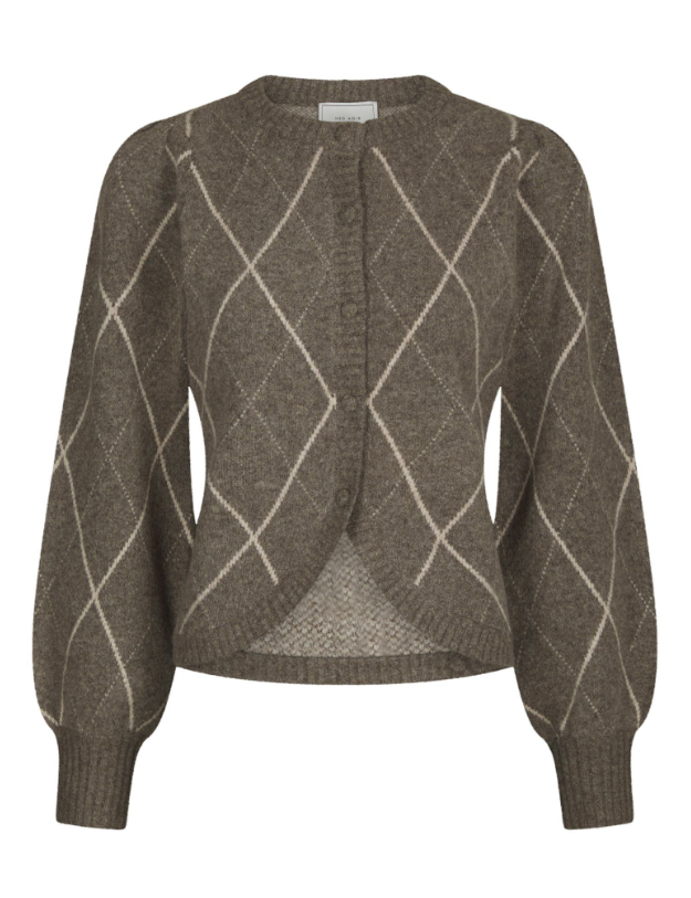 Koteas Check Knit Cardigan Taupe