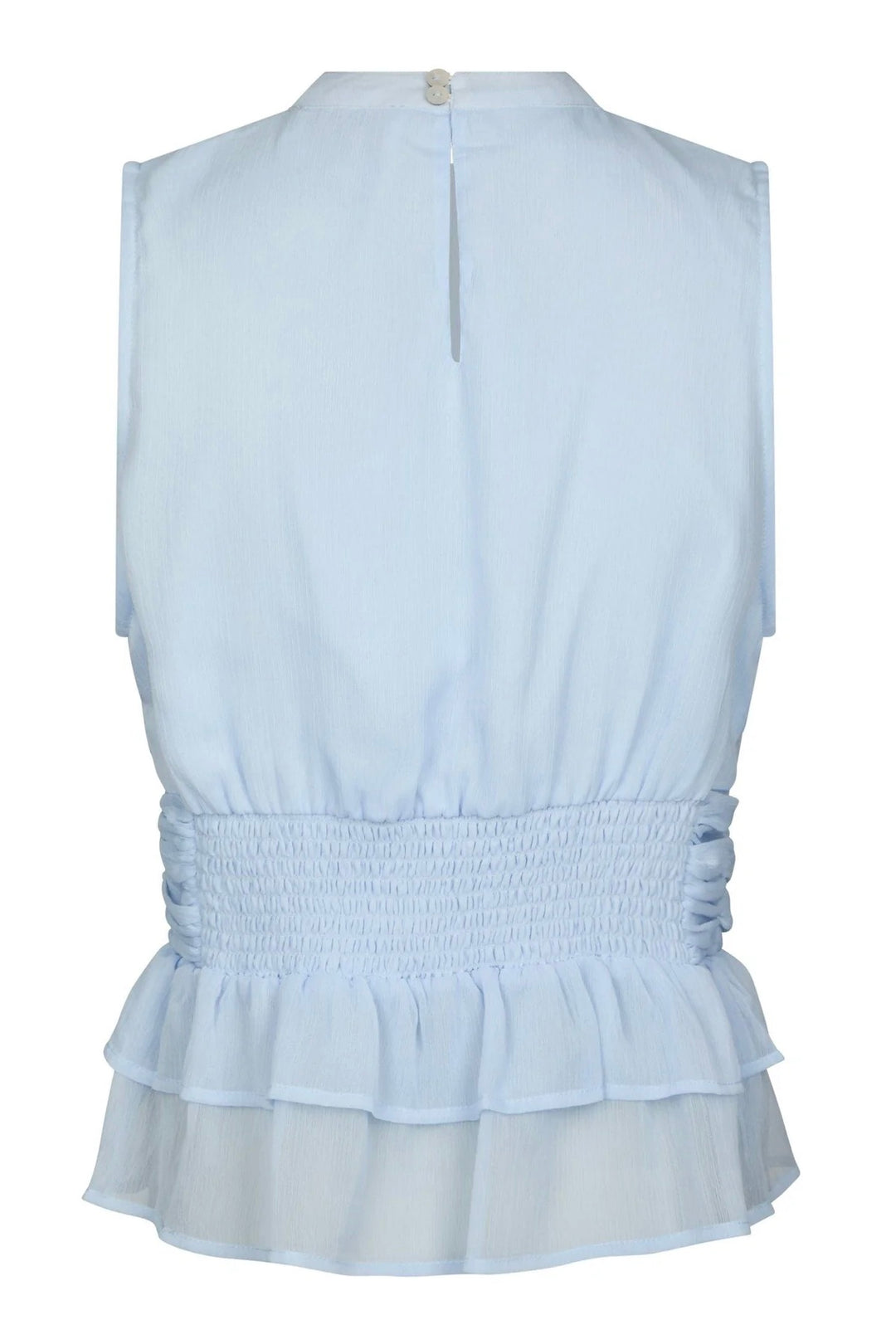 Ansol Solid Chiffon Top Light Blue