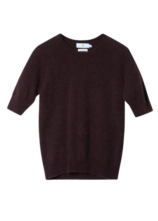 Georgina Short Sleeve Sweater Aubergine