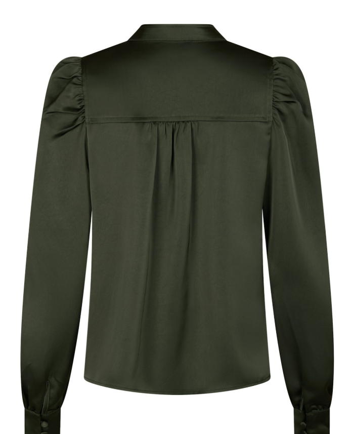 Rosslyn Heavy Sateen Blouse Deep Green