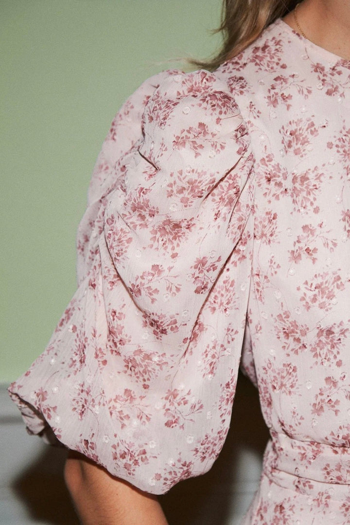 Kikka Chiffon Flower Dress Rose