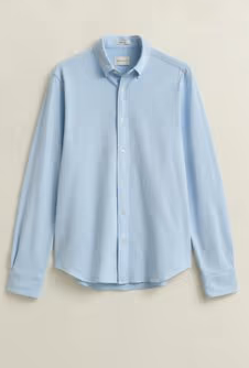 Reg Jersey Pique Stretch Shirt Capri Blue