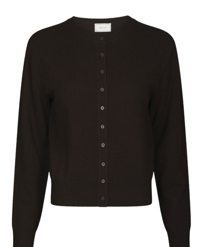Bina Wool Knit Cardigan Dark Brown