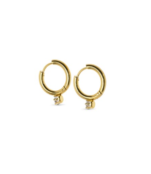 Oline - Crystal Hoop Earrings  Stainless Steel