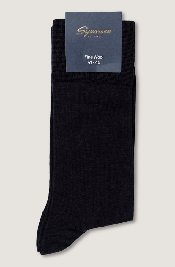 Fine Wool Crew Sock Dark Blue