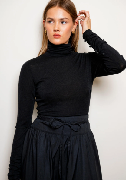 Astrid Skirt Ebony Poplin